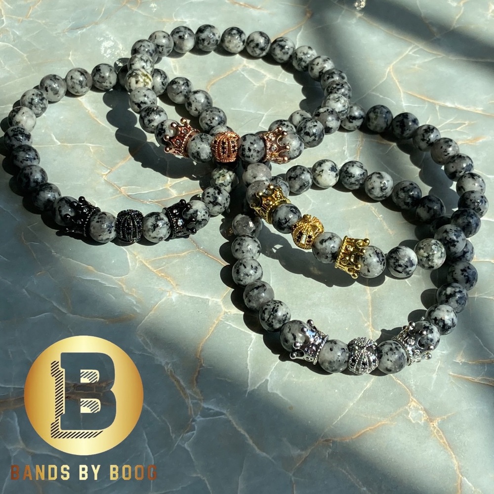 Natural Lava Stone Bead Crown Bracelets